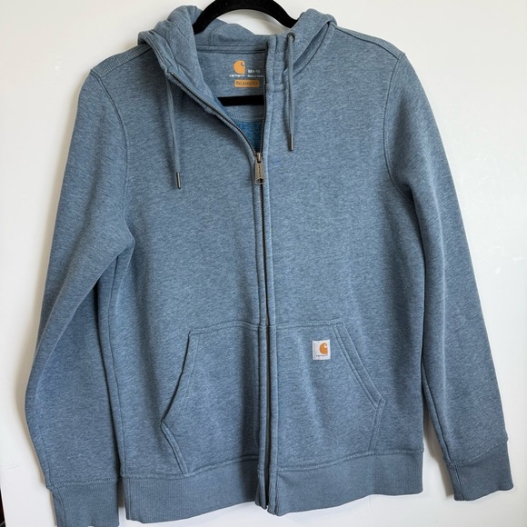 Carhartt Tops - Carhartt Relaxed Fit Hoodie Sweatshirt Women Size 8/10 Full Zip Mid Weight Coral